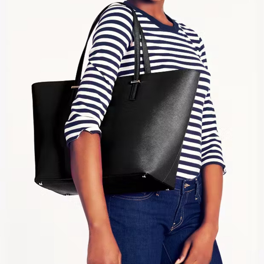 Kate Spade Black Structured Leather Tote - Picture 12 of 12